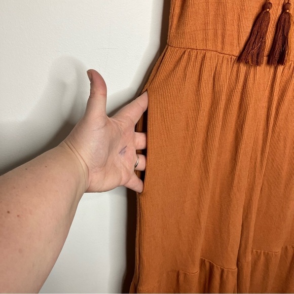 Anthropologie Saturday Sunday ribbed tiered jumpsuit rust colored size XS - Picture 7 of 11